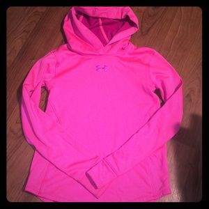 Girls, hooded, long sleeved, Under Armour fitted